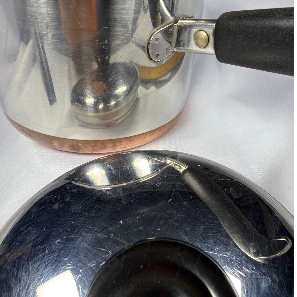 Revere Ware 1 1/2 Qt Saucepan Pot Unisex 1.5 Qt Silver Copper Bottom Vintage MCM